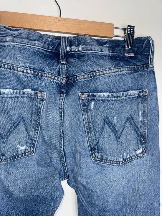 Mother Denim The Scrapper Cuff Ankle Fray Jeans in Take Me Higher - Picture 11 of 11